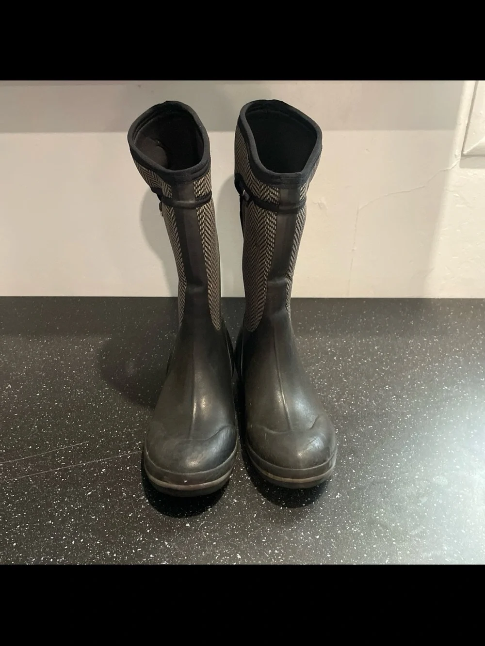 bogs plimsoll herringbone tall boots women’s size 10